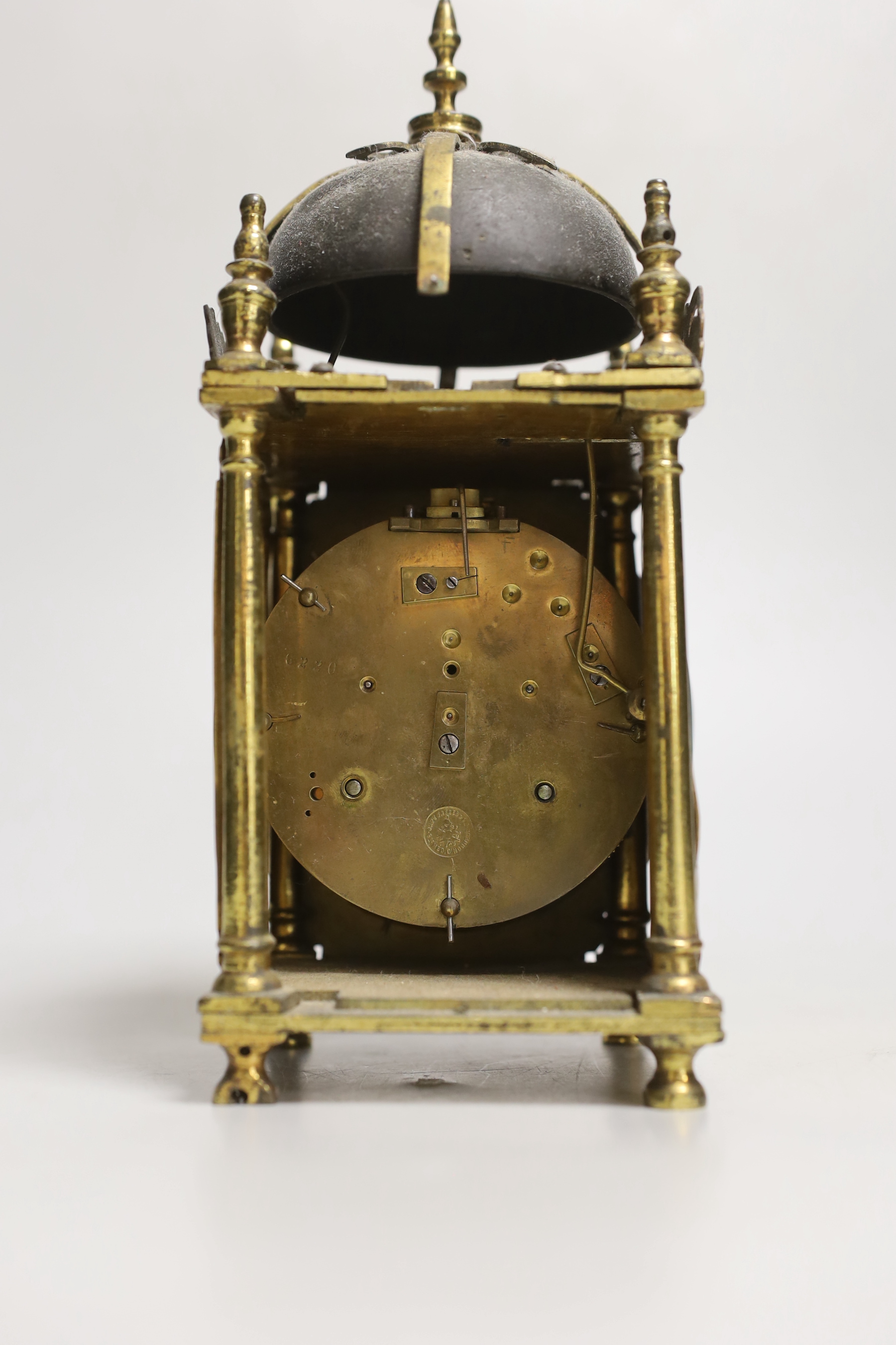 An early 20th century lantern style mantel timepiece, 21cm